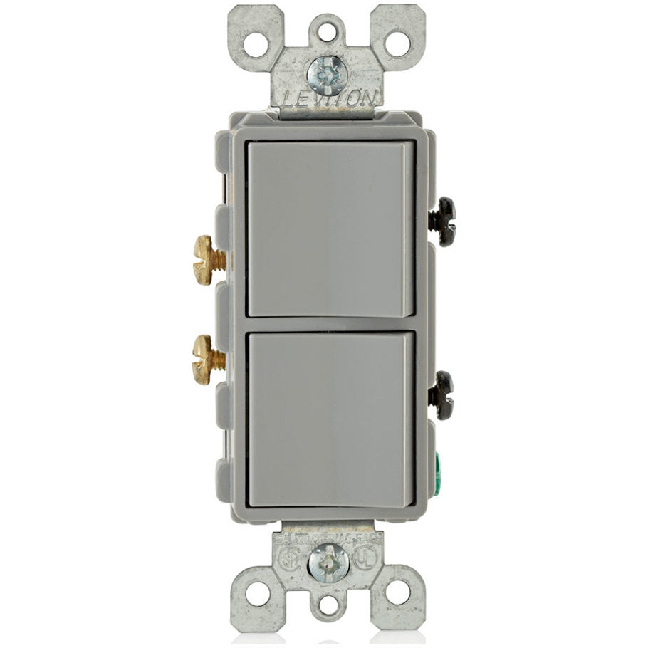 Decora 1-Pole/1-Pole Combination Switch, 15A, 120/277V, Gray