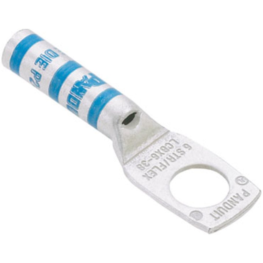 Compression Lug, Copper, Long Barrel, 1-Hole, 4/0 AWG, 1/2 in. Stud