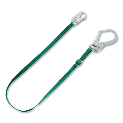 V-SERIES Restraint Lanyard, Adjustable Web, 6 ft L, 36CL, Small/Large Steel Snaphooks, Single, 400 lb