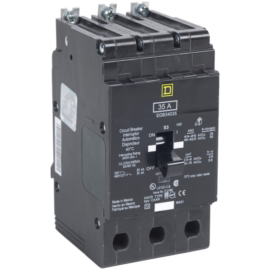 Mini circuit breaker, E-Frame, 40A, 3 pole, 480Y/277VAC, 65kA max, bolt on  TAA