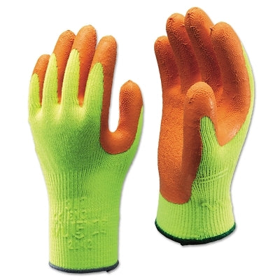 Hi-Viz Latex Coated Gloves, Medium, Fluorescent Yellow/Orange
