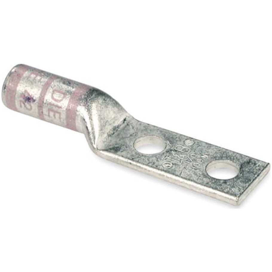 Blackburn Color-Keyed Two-Hole,  Long Barrel Lug, 1/0 AWG, Pink