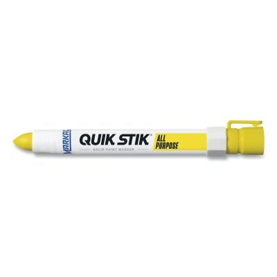 Quik Stik All Purpose Solid Paint Marker, 11/16 in Tip, 6 in L, Yellow