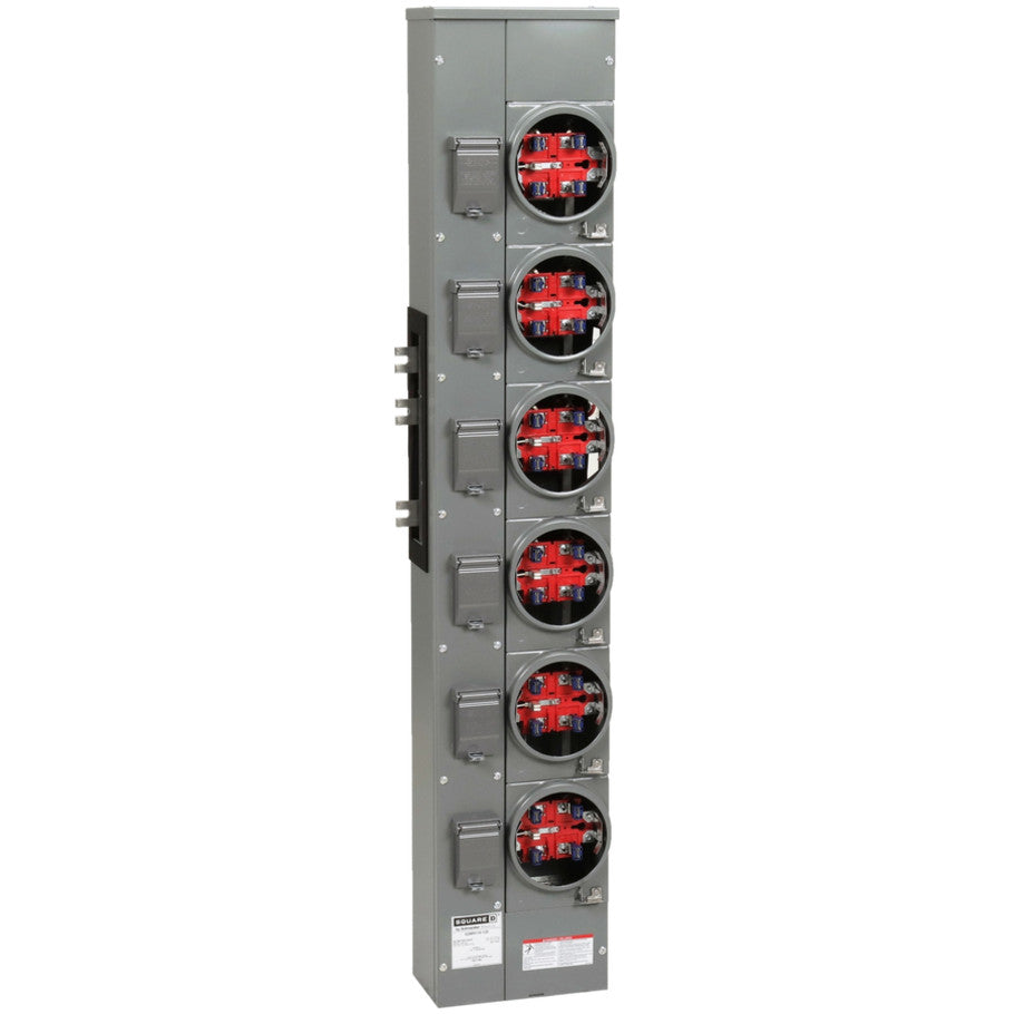 EZ Meter Pak EZMR Residential Branch Unit, 5 Jaw Ringless Socket Without Bypass, 125A, 1 Phase IN