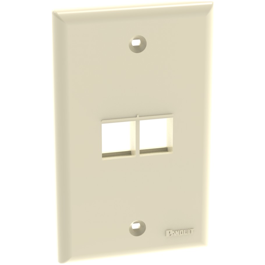 NetKey Vertical Faceplate, 2-Port, Electric Ivory