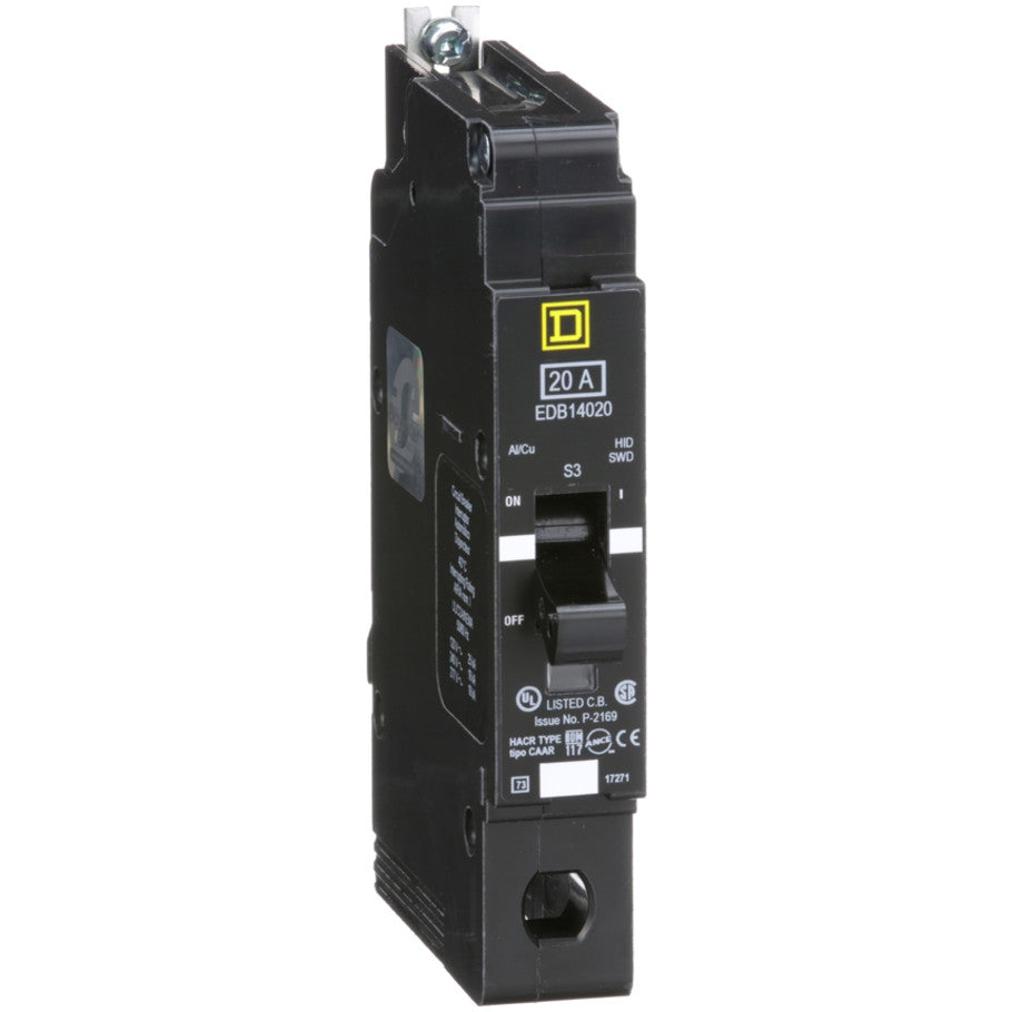 Mini circuit breaker, E-Frame, 20A, 1 pole, 277VAC, 25kA max, bolt on  TAA