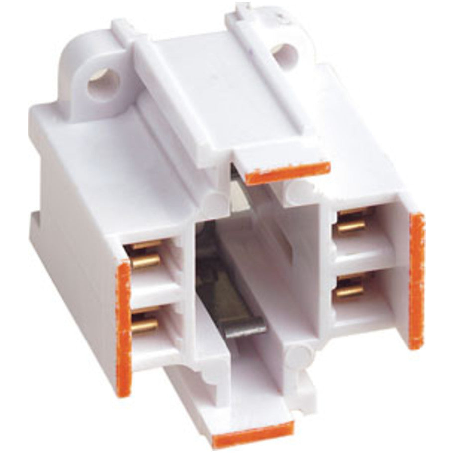 Compact Fluorescent Lampholder, G24q-3/GX24q-3 Base, 26W/32W 4-Pin, Vertical, Bottom Screw-Down, Quickwire 18 AWG, White