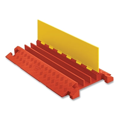 Linebacker Cable Protector, 3.05 in H x 20 in W x 36 in L, 3 Channel, Heavy Duty, Yellow/Orange