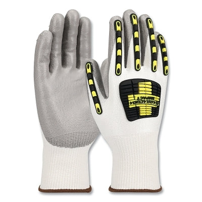 Barracuda HPPE Impact Protection Gloves, Medium, White, Seamless Knit, Polyurethane Coated Palm & Fingers