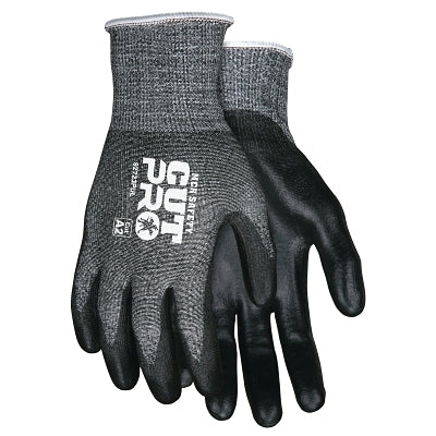 CutPro 92723PU 13-ga HyperMax PU Coated Gloves, Medium, Salt-and-Pepper/Black