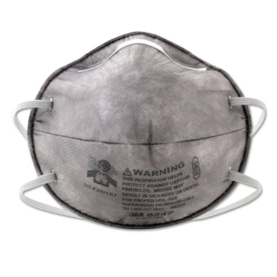 3M 8247 R95 Particulate Respirator, Half Facepiece, w/Carbon Layer, Oil/Non-Oil