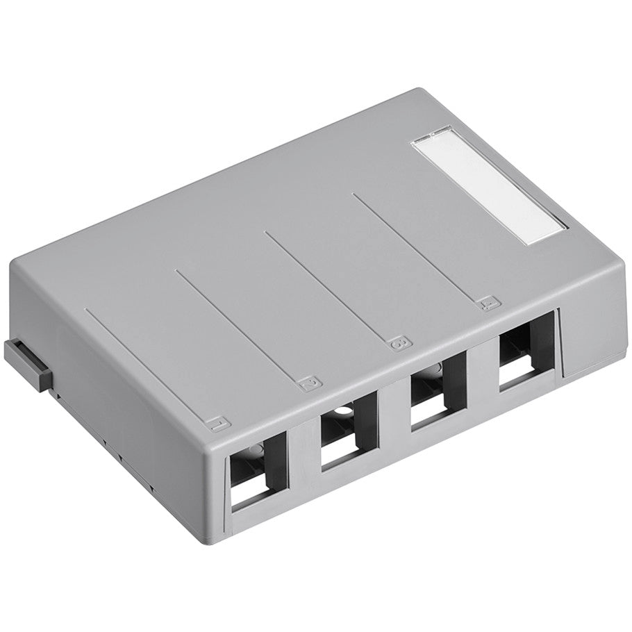 Surface-Mount QUICKPORT Box, 4-Port, Gray