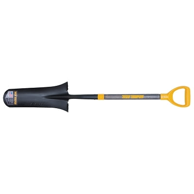 Comfort Step Drain Spade, 16 in L x 7.75 in W blade, Round Point, 24 in American Hardwood D-Grip Handle