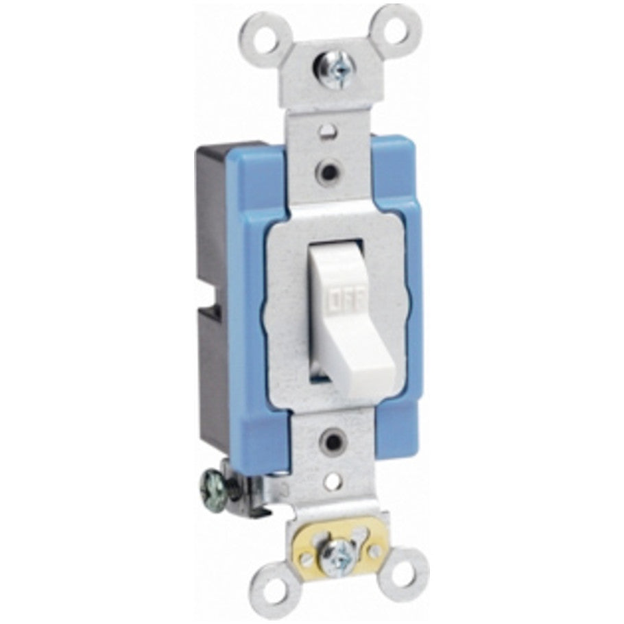 Toggle AC Quiet Switch, Extra Heavy Duty, Industrial, 1-Pole, 15A, White