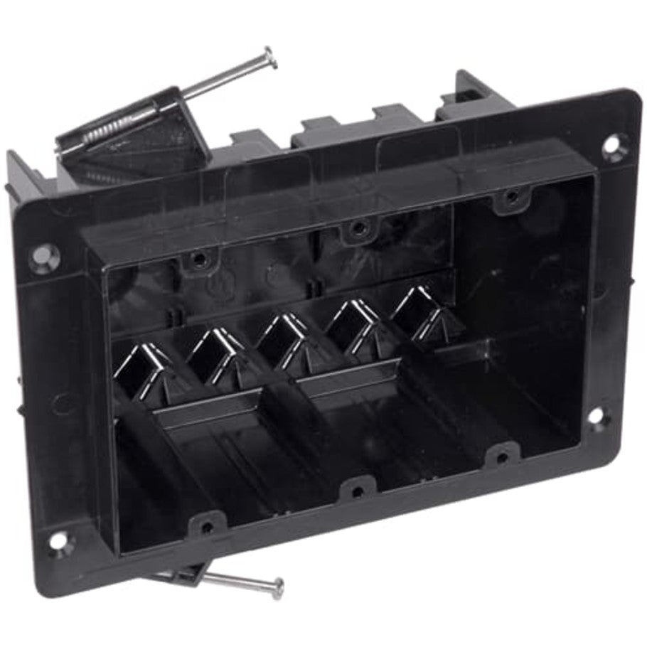 Black Polycarbonate Flanged Nail-On 3-Gang Box