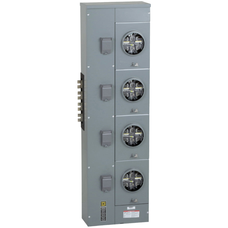 EZ Meter Pak EZML Commercial Branch Unit, 7 Jaw Ringless Socket With Lever Bypass and Jaw Release, 225A, 3 Phase IN