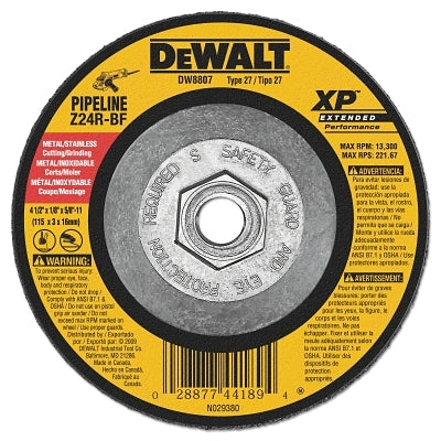 Extended Performance Type 27 Depressed Center Wheel, 4 1/2", Z24R, 1/8 in Thick