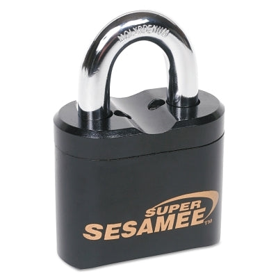 Super Sesamee Keyless Padlock, 7/16 in dia, 1 in L, 7/8 in W, Black