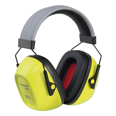 VeriShield 100 Series Passive Earmuffs, 30 dB, Hi-Viz Yellow, Over-the-Head, VS130HV