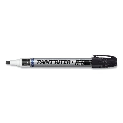 Paint-Riter+ Detergent Removable Marker, Black, 1/8 in, Medium Tip