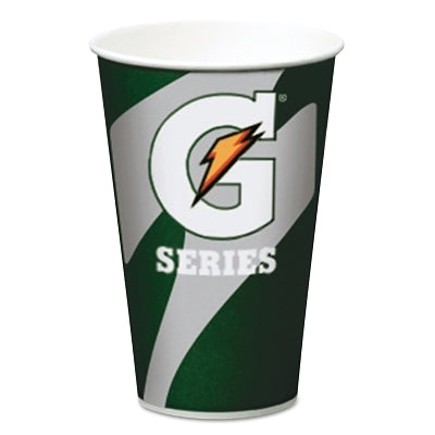 Logo Cup, 12 oz, White/Green/Orange, PROMO