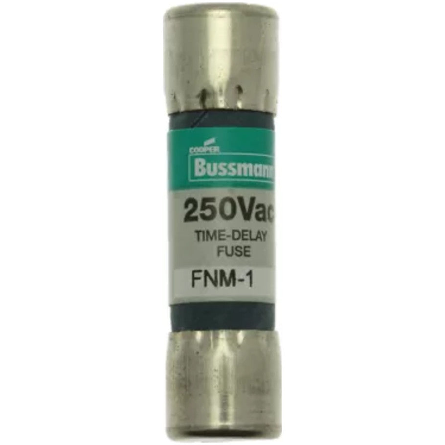 FNM Series Time Delay Supplemental Fuse, Melamine Tube, 1A, 250V, 13/32 x 1-1/2 in., Color Code Green