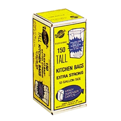 FLEX-O-BAG Trash Can Liners and Contractor Bags, 55 gal, 1.75 mil, 36 in X 56 in, Black, High Count Industrial Liner