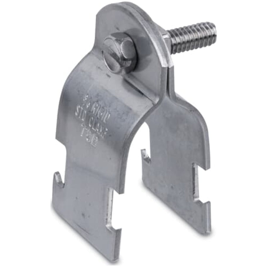 Kindorf Steel 2-Piece EMT Conduit Clamp With Galv-Krom Finish, 2 in.