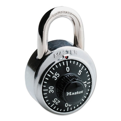 No. 1500 Combination Padlock, 9/32 in Diameter, 3/4 in L x 13/16 in W, Silver/Black