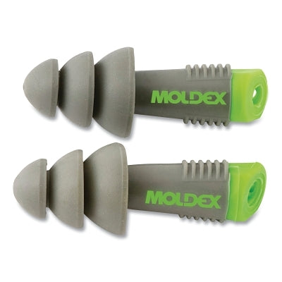 Alphas Reusable Earplug, Vinyl, Green/Gray, Uncorded
