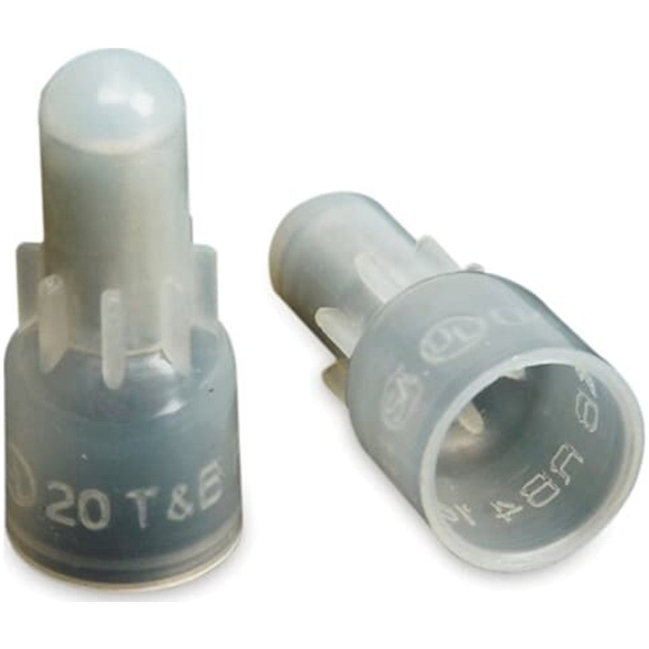 Nylon Insulated Crimp-On Wire Joint, Length .78 Inches, Width .31 Inches, Wire Range 2 18 - 2 16, Color White