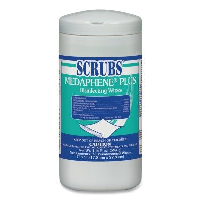 MEDAPHENE Plus Disinfecting Wipes, 1 lb 5 oz, White, Citrus