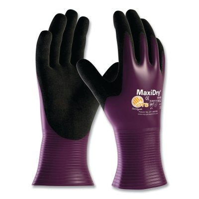 MaxiDry Ultra Lightweight Nitrile Gloves, Nitrile, Small, Black/Purple