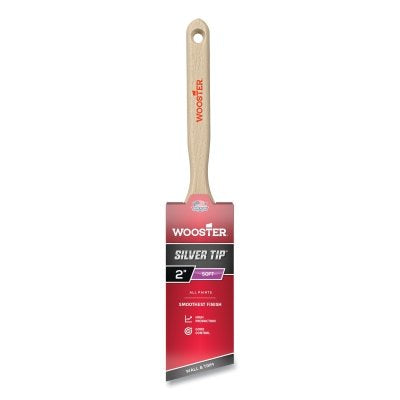 Silver Tip Paint Brushes, 2-1/2 in W, Polyester, wood handle