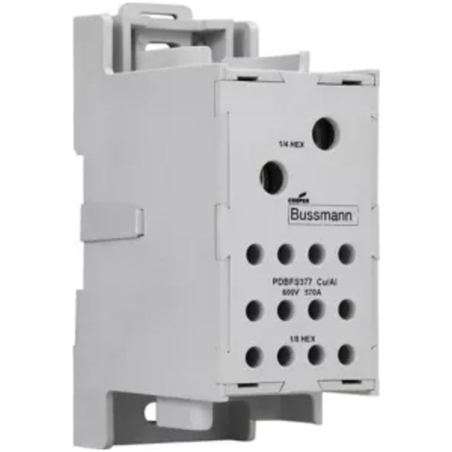 Power Distribution Block, Finger-Safe, Sliding DIN-Rail Latch, 570A Connection, Line 300kcmil- 4, Load  4- 14