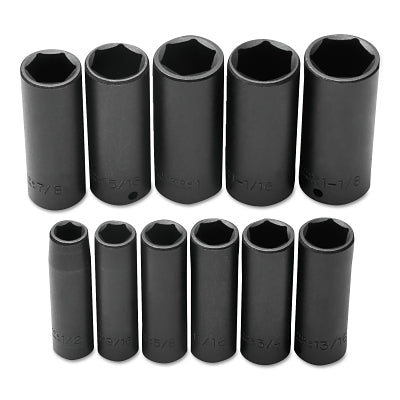 Torqueplus 11 Pc Deep Impact Socket Set, 1/2 in, 6 Point