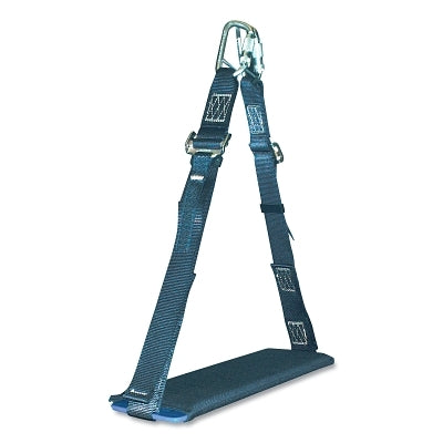 Bosun Chair, 5 in W, 16-1/2 in L, Padded Aluminum Seat, Black Nylon Straps, Includes 2 Carabiners