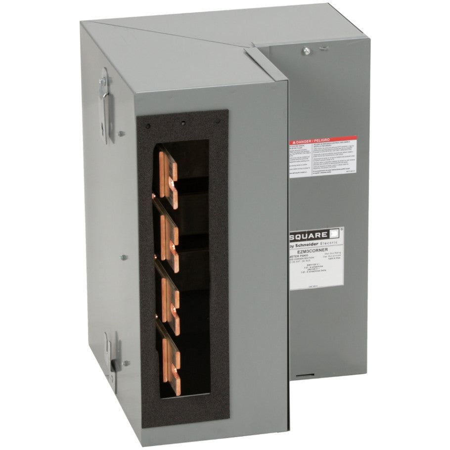 EZ Meter Pak 1200A Bussed Corner Section, Indoor Copper Bus Only