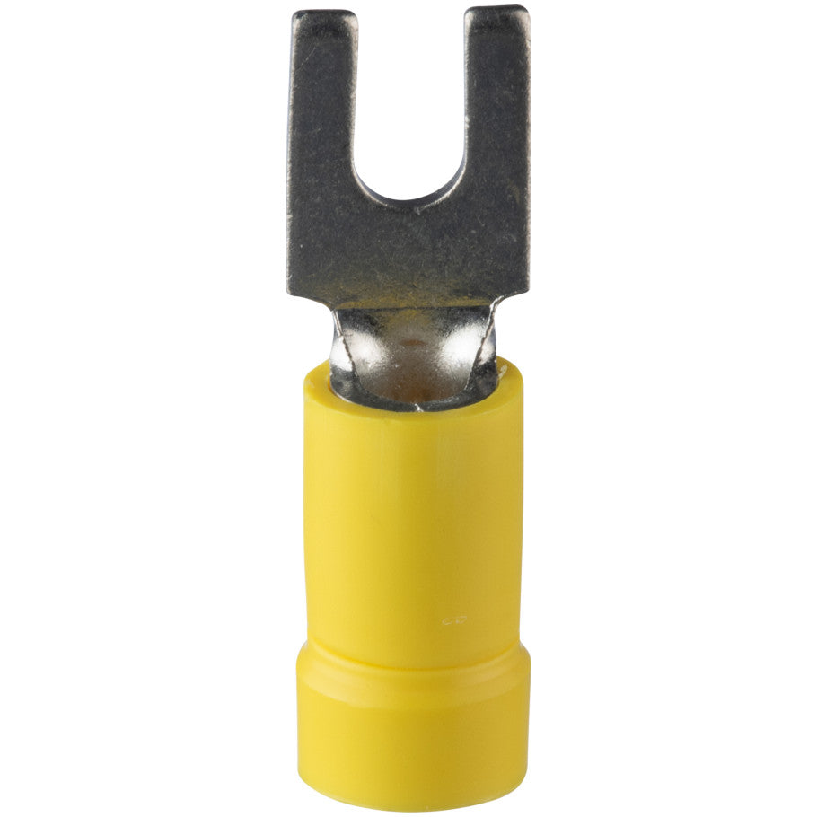 Vinyl-Insulated Fork Terminals, 12 to 10 AWG, Stud  6, Yellow