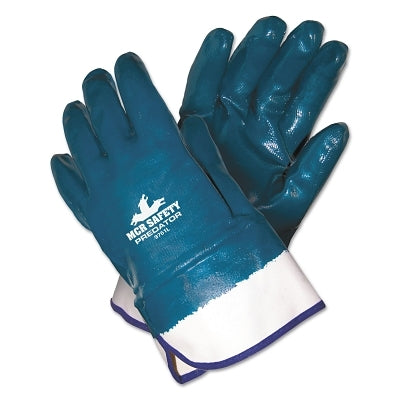 Predator Nitrile Coated Gloves, Smooth Finish, Large, Blue