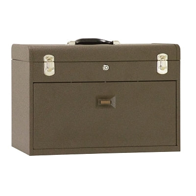 Machinists' Chest, 20-1/8 in x 8-1/2 in x 13-5/8 in, 1694 cu in, Brown Wrinkle