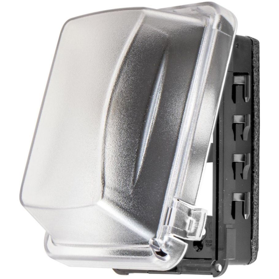 Wallplates and Boxes, Weatherproof Hood, 1-Gang, Multi Opening, Vertical, Gray
