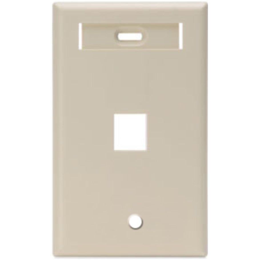 Single-Gang QUICKPORT Wallplate with ID Window, 1-Port, Ivory