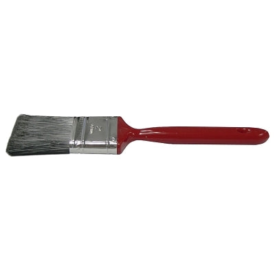 Varnish Brush, 7/16 in Thick, 2 in Wide, Black Poly, Red Plastic Handle
