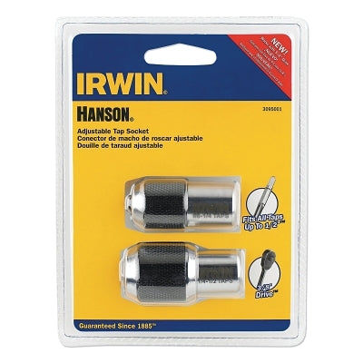 Hanson 2 Pc Adjustable Tap Socket Sets, 3/8 in Drive, #6 to 1/2 in Tap Range