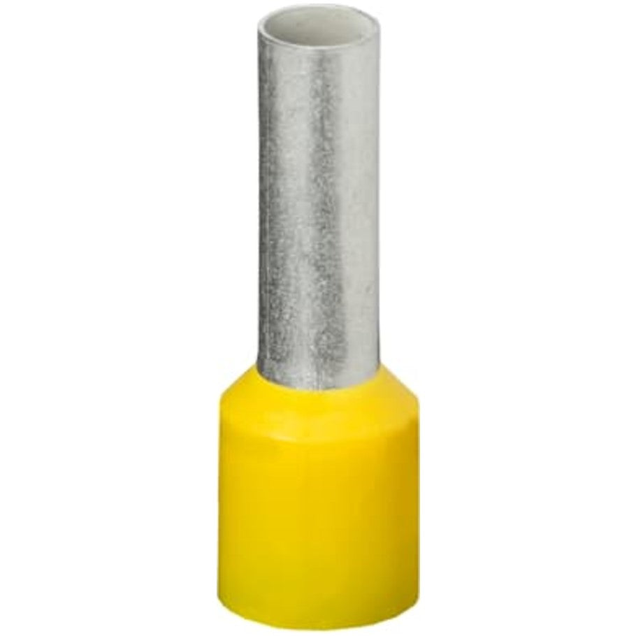 Polypropylene-Insulated Old DIN Ferrule, Pin Length .315 Inches/8mm, Color Yellow, Copper, Tin Plated