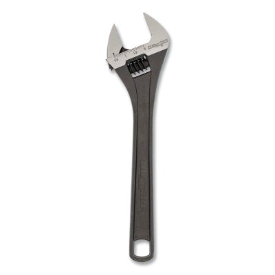 Adjustable Wrench, 12 in L, 1-1/2 in Opening, Black Phosphate