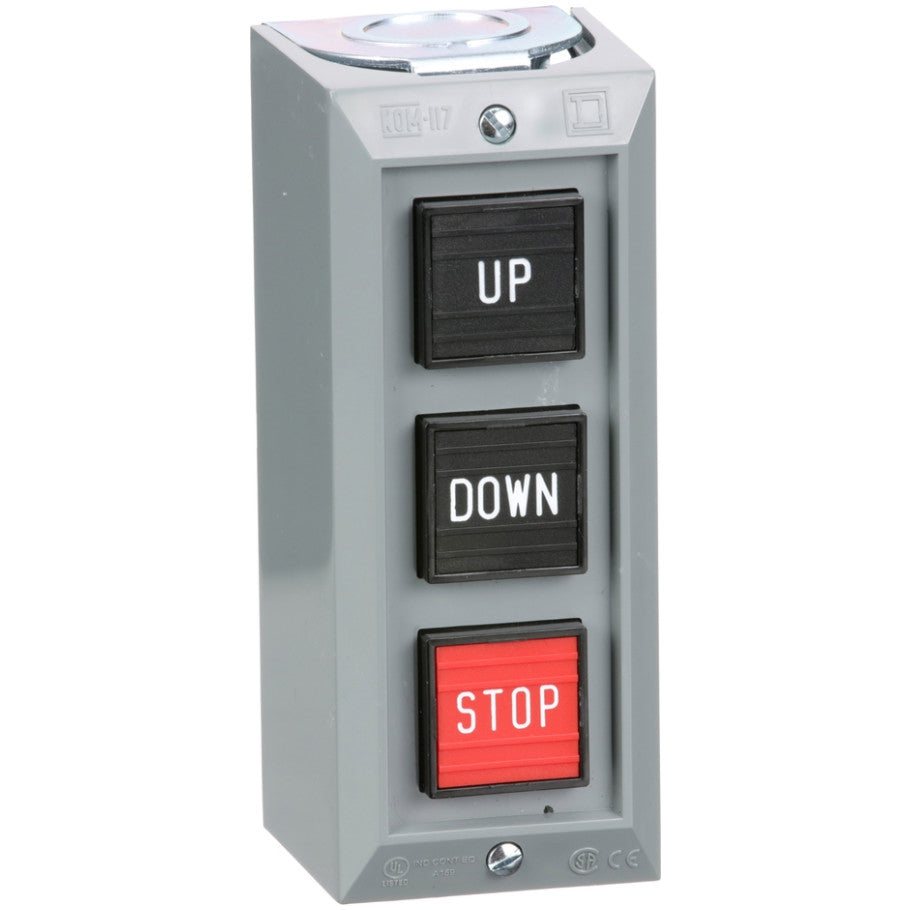 Surface Mount 3-Button NEMA 1 UP/DOWN/STOP Function Control Station