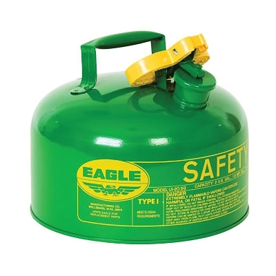 Safety Can, Type I, 2 gal, 24-ga Galvanized Steel, Combustibles, Green