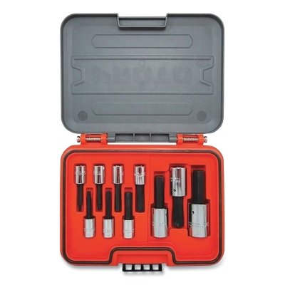 Hex Bit Set, 3/8 in Drive; 1/2 in Drive, Chrome Finish